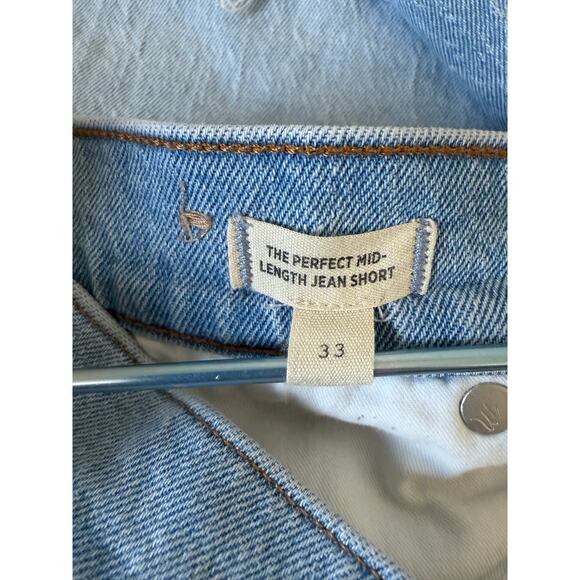 Madewell Perfect Mid-length Jean Shorts in Blue Size 33 - Picture 3 of 4